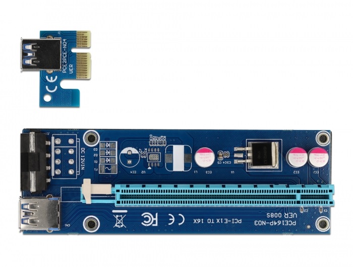Delock 41430 60cm USB-kábellel x1-x16 PCI Express Riser kártya