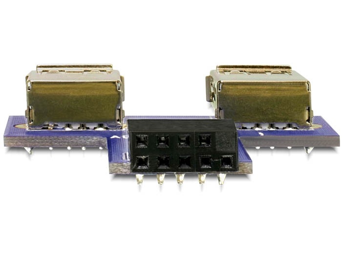 Delock 41824 USB 9tűs 2,54mm anya > 2xUSB 2.0 anya header adapter