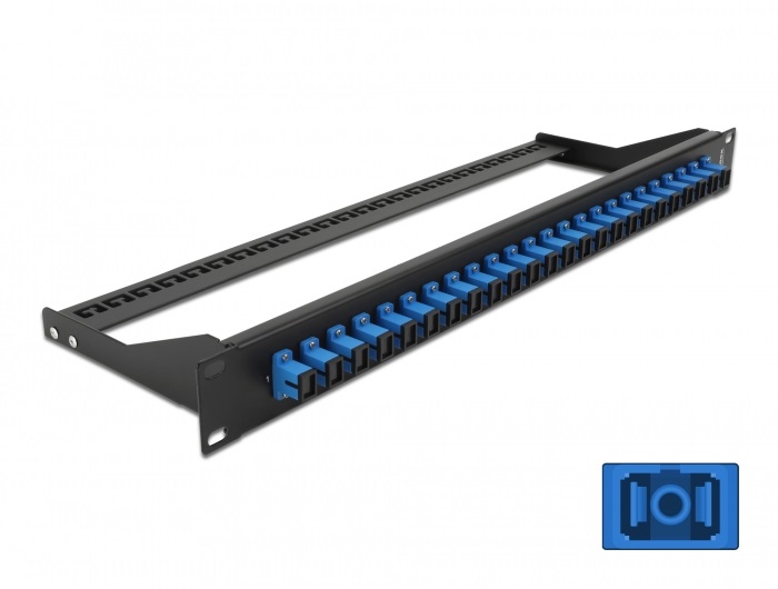 Delock 43380 19" SC Simplex kék 24 portos száloptikás patch panel