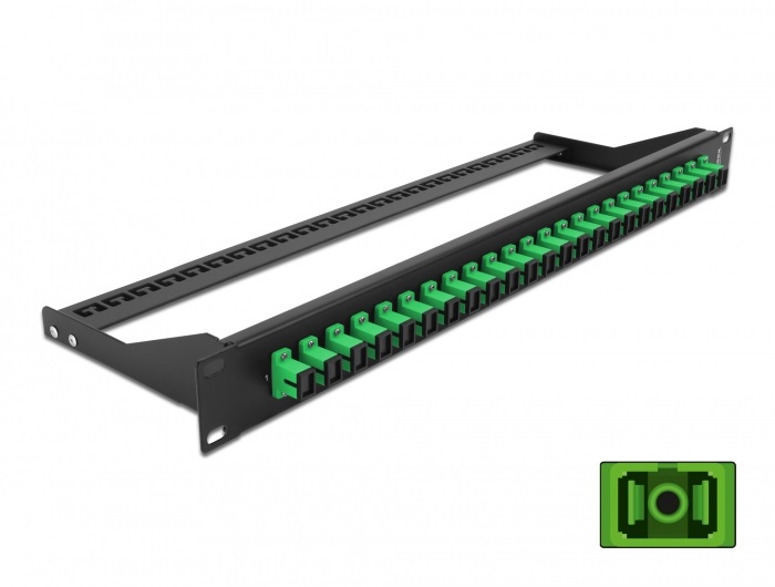 Delock 43381 19" SC Simplex zöld 24 portos száloptikás patch panel