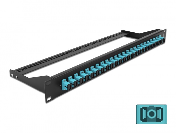 Delock 43383 19" SC Simplex vízkék 24 portos száloptikás patch panel