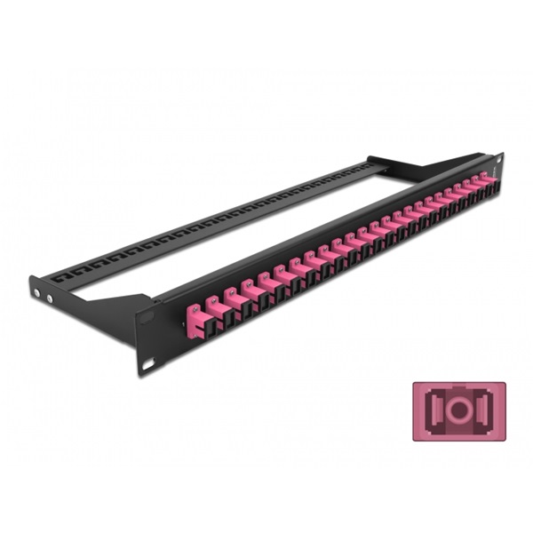 Delock 43384 19" SC Simplex ibolya 24 portos száloptikás patch panel