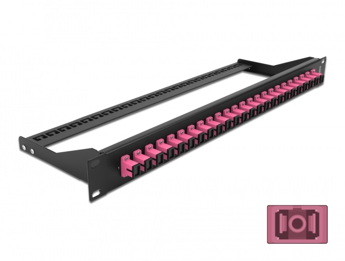 Delock 43384 19" SC Simplex ibolya 24 portos száloptikás patch panel
