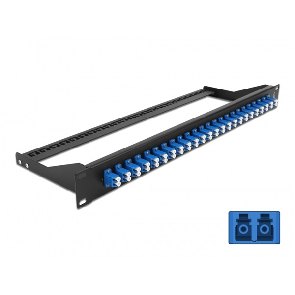 Delock 43386 19" LC Duplex kék 24 portos száloptikás patch panel