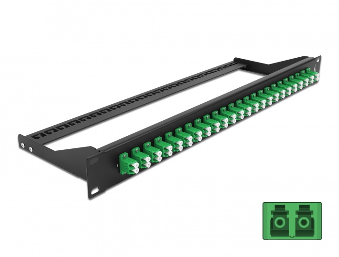 Delock 43387 19" LC Duplex zöld 24 portos száloptikás patch panel