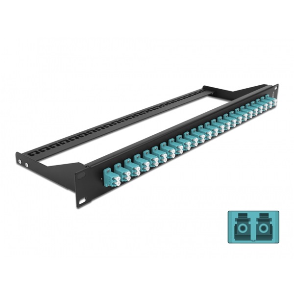 Delock 43389 19" LC Duplex vízkék 24 portos száloptikás patch panel