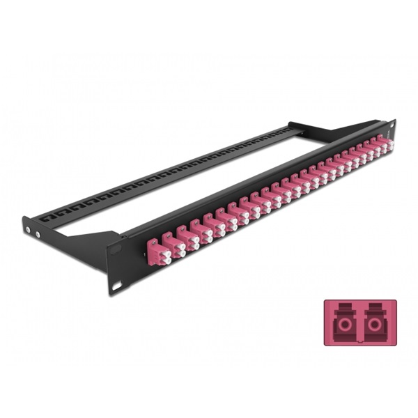 Delock 43390 19" LC Duplex ibolya 24 portos száloptikás patch panel