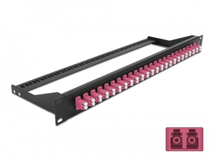 Delock 43390 19" LC Duplex ibolya 24 portos száloptikás patch panel