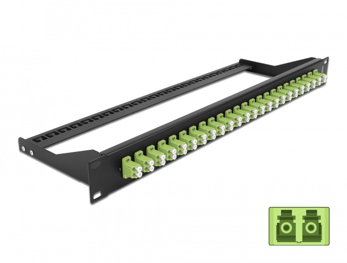 Delock 43391 19" LC Duplex citromzöld 24 portos száloptikás patch panel