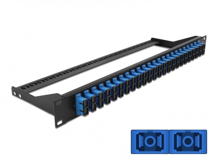 Delock 43392 19" SC Duplex kék 24 portos száloptikás patch panel
