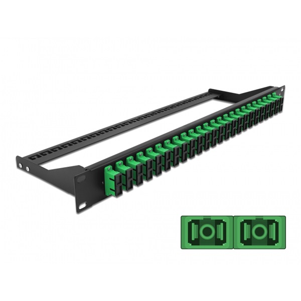 Delock 43393 19" SC Duplex zöld 24 portos száloptikás patch panel