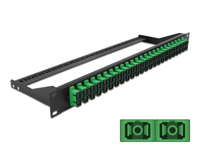 Delock 43393 19" SC Duplex zöld 24 portos száloptikás patch panel