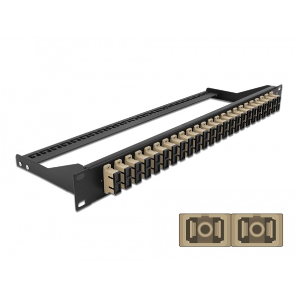 Delock 43394 19" SC Duplex bézs 24 portos száloptikás patch panel