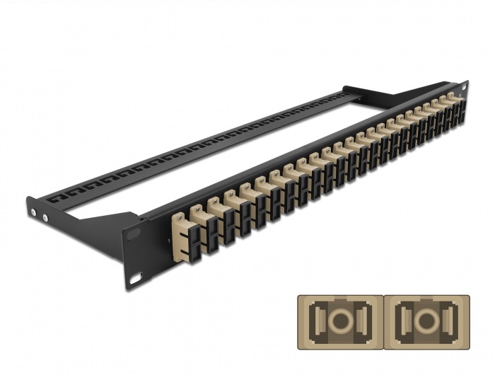 Delock 43394 19" SC Duplex bézs 24 portos száloptikás patch panel