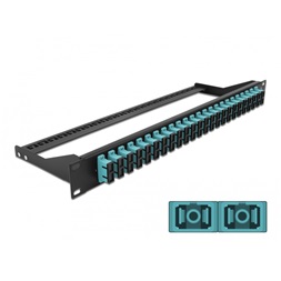 Delock 43395 19" SC Duplex vízkék 24 portos száloptikás patch panel