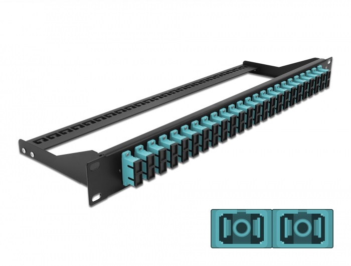 Delock 43395 19" SC Duplex vízkék 24 portos száloptikás patch panel