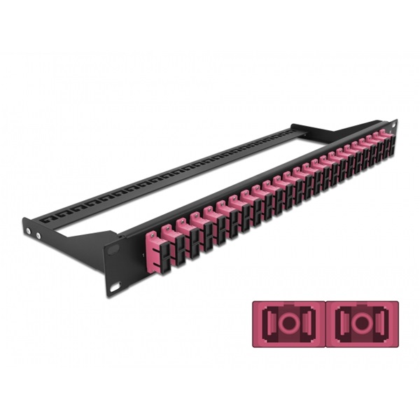 Delock 43396 19" SC Duplex ibolya 24 portos száloptikás patch panel