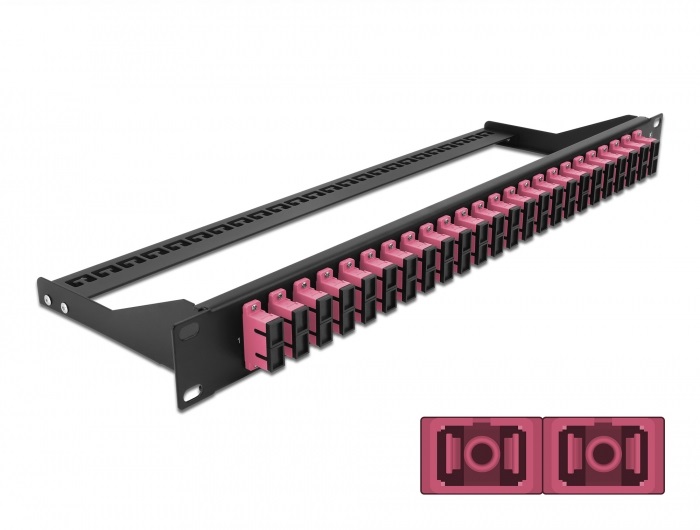 Delock 43396 19" SC Duplex ibolya 24 portos száloptikás patch panel