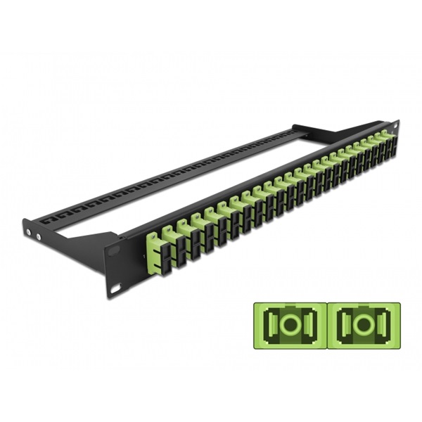 Delock 43397 19" SC Duplex citromzöld 24 portos száloptikás patch panel