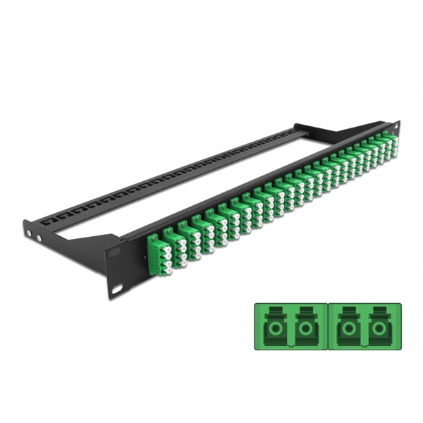Delock 43399 19" LC Quad zöld 24 portos száloptikás patch panel