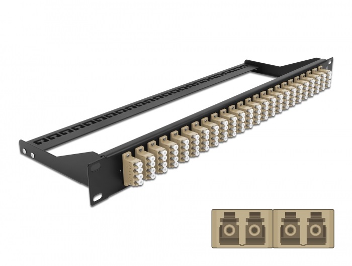 Delock 43400 19" LC Quad bézs 24 portos száloptikás patch panel