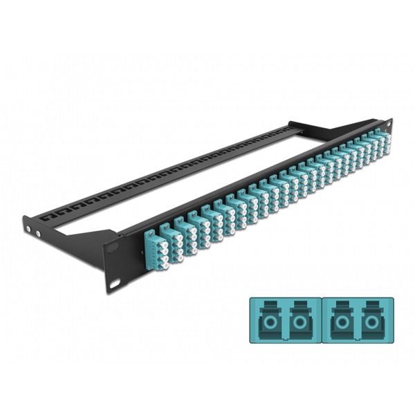 Delock 43401 19" LC Quad vízkék 24 portos száloptikás patch panel