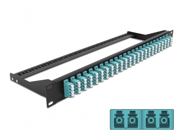 Delock 43401 19" LC Quad vízkék 24 portos száloptikás patch panel