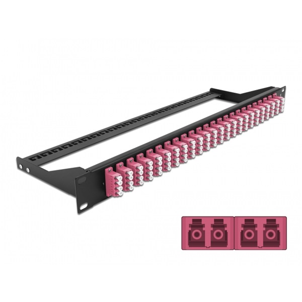 Delock 43403 19" LC Quad ibolya 24 portos száloptikás patch panel