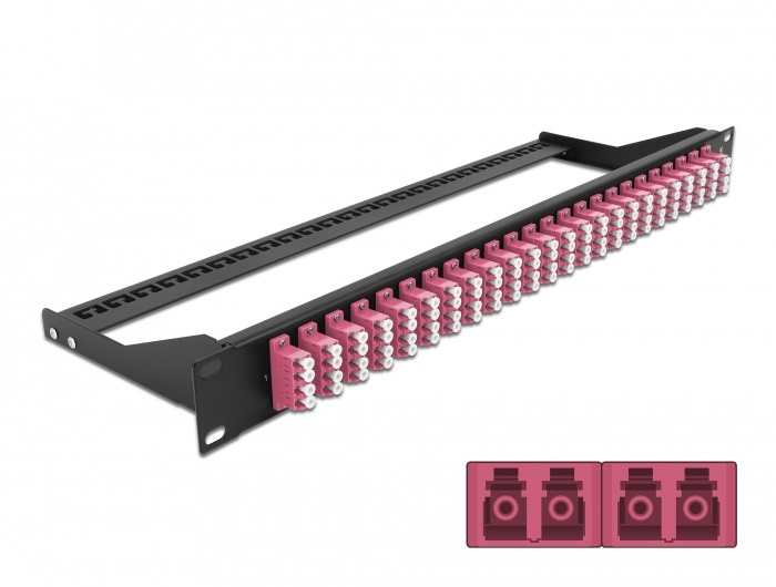 Delock 43403 19" LC Quad ibolya 24 portos száloptikás patch panel