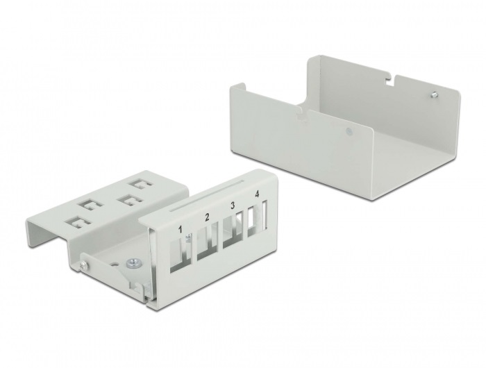 Delock 43407 4 portos szürke Keystone próbapanel