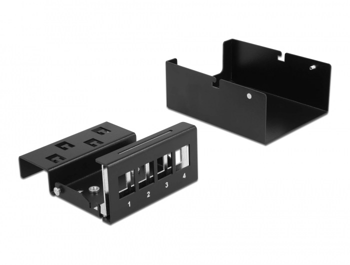 Delock 43409 4 portos fekete Keystone próbapanel