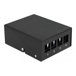 Delock 43409 4 portos fekete Keystone próbapanel