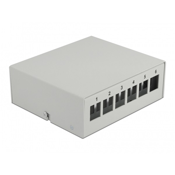 Delock 43410 6 portos szürke Keystone próbapanel