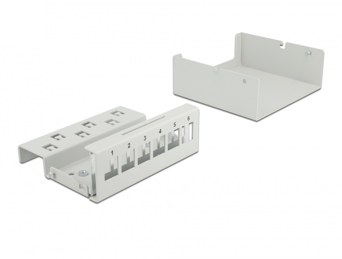 Delock 43410 6 portos szürke Keystone próbapanel
