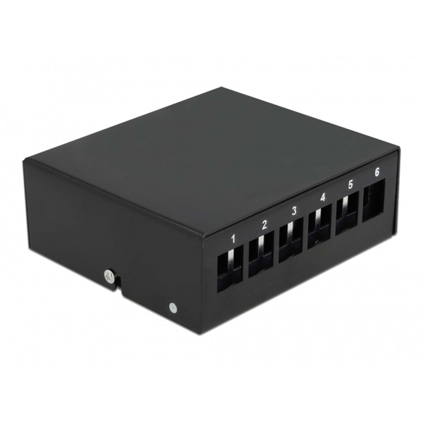 Delock 43411 6 portos fekete Keystone próbapanel