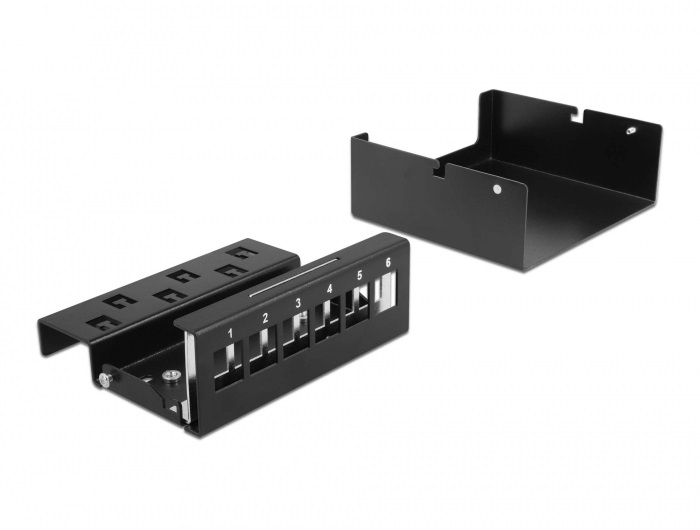 Delock 43411 6 portos fekete Keystone próbapanel