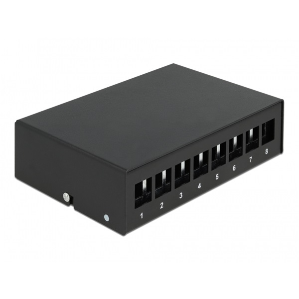 Delock 43413 8 portos fekete Keystone próbapanel