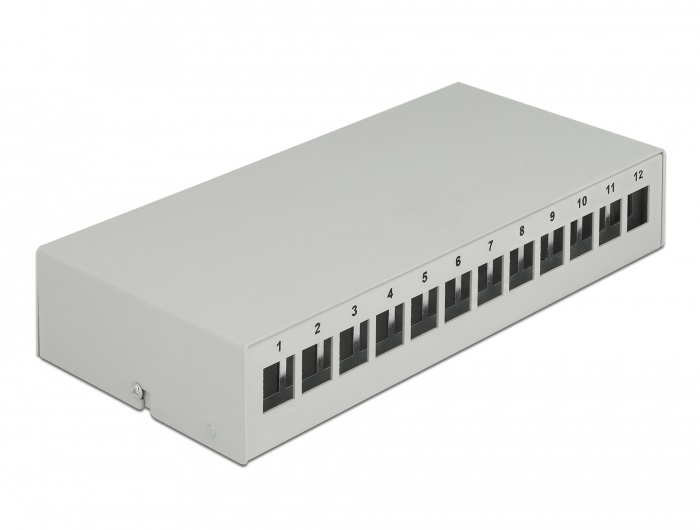 Delock 43414 12 portos szürke Keystone próbapanel