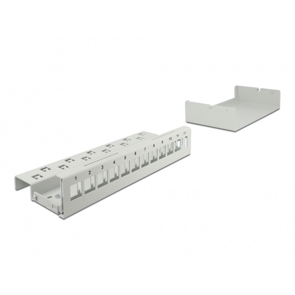 Delock 43414 12 portos szürke Keystone próbapanel