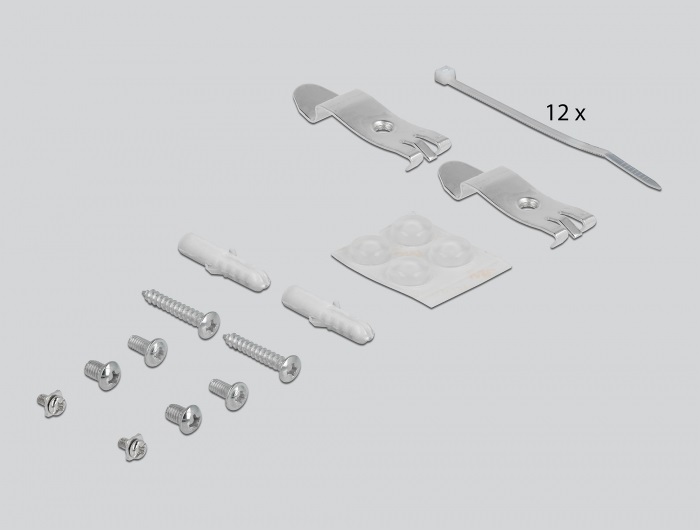 Delock 43414 12 portos szürke Keystone próbapanel