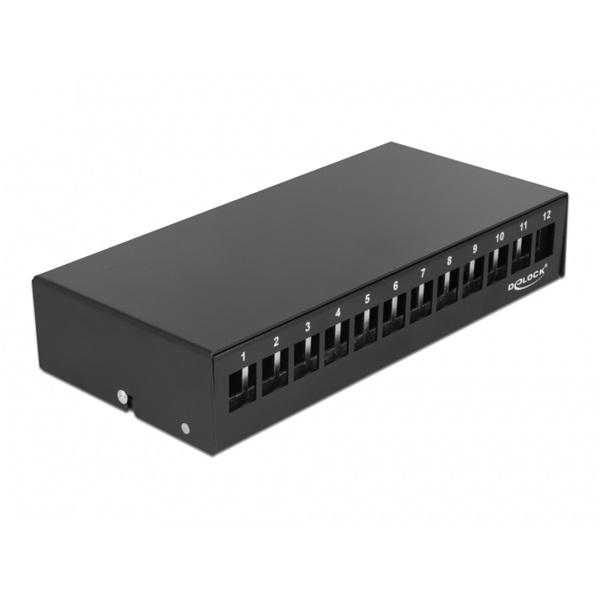 Delock 43415 12 portos fekete Keystone próbapanel