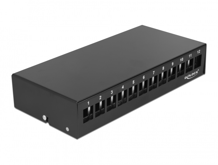Delock 43415 12 portos fekete Keystone próbapanel