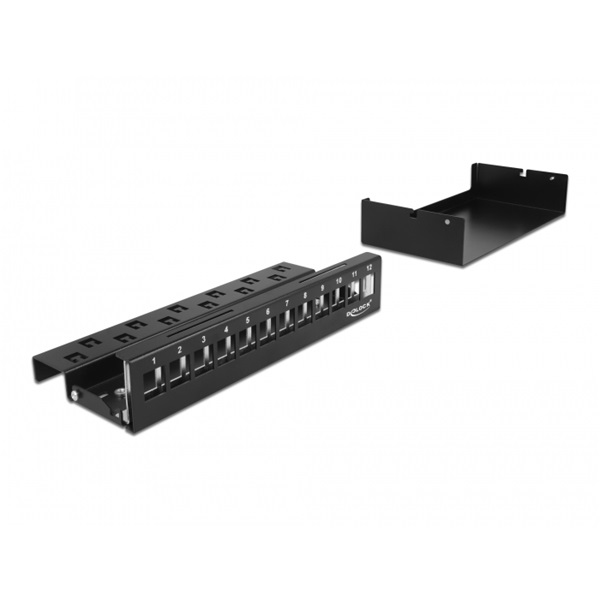 Delock 43415 12 portos fekete Keystone próbapanel