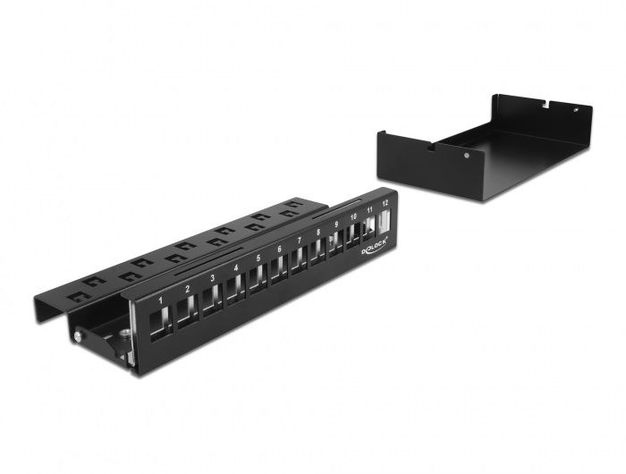 Delock 43415 12 portos fekete Keystone próbapanel