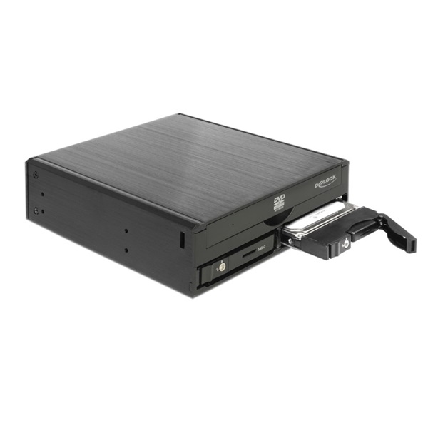 Delock 47230 1x keskeny kivitelű 5.25" meghajtó + 2x 2.5" SATA tárhely mobil 5.25" beépítő keret