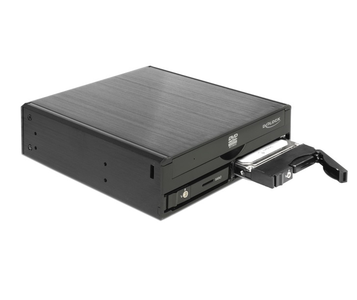 Delock 47230 1x keskeny kivitelű 5.25" meghajtó + 2x 2.5" SATA tárhely mobil 5.25" beépítő keret