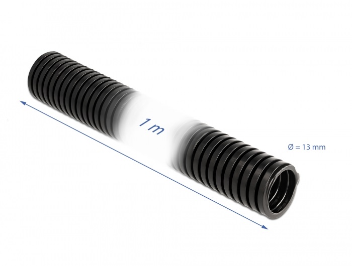 Delock 60457 1mx13mm fekete kábelvédő borítás