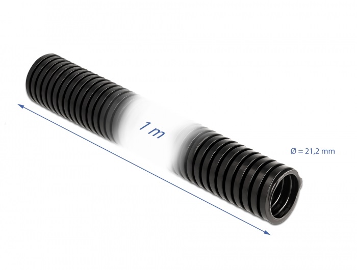 Delock 60458 1mx21,2mm fekete kábelvédő borítás