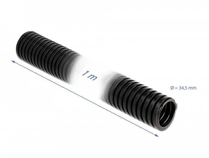 Delock 60460 1mx34,5mm fekete kábelvédő borítás
