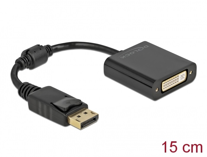 Delock 61008 DisplayPort 1.1 apa - DVI anya passzív fekete adapter